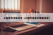 小程序开发接单中（小程序项目去哪里接单）